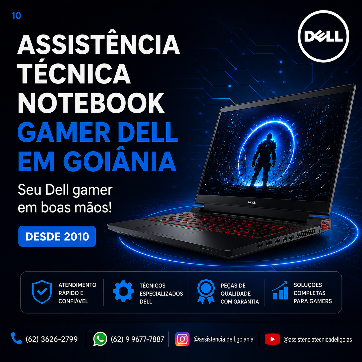 ASSISTÊNCIA TÉCNICA NOTEBOOK GAMER DELL GOIÂNIA