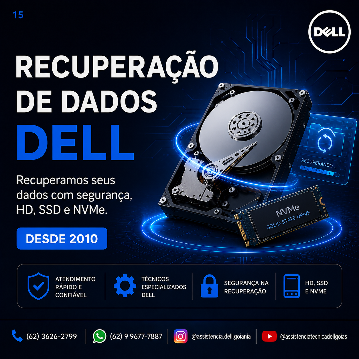 RECUPERAÇÃ0 DE ARQUIVOS DE COMPUTADORES DA DELL EM GOIANIA