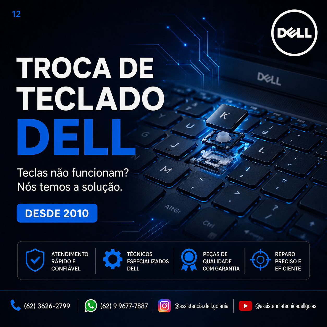 TROCA DE TECLADO DA DELL EM GOIÂNIA
